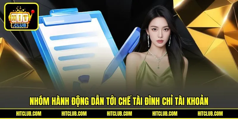 Nhóm hành động dẫn tới chế tài đình chỉ tài khoản