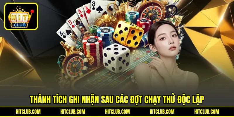 Thành tích ghi nhận sau các đợt chạy thử độc lập Thành tích ghi nhận sau các đợt chạy thử độc lập